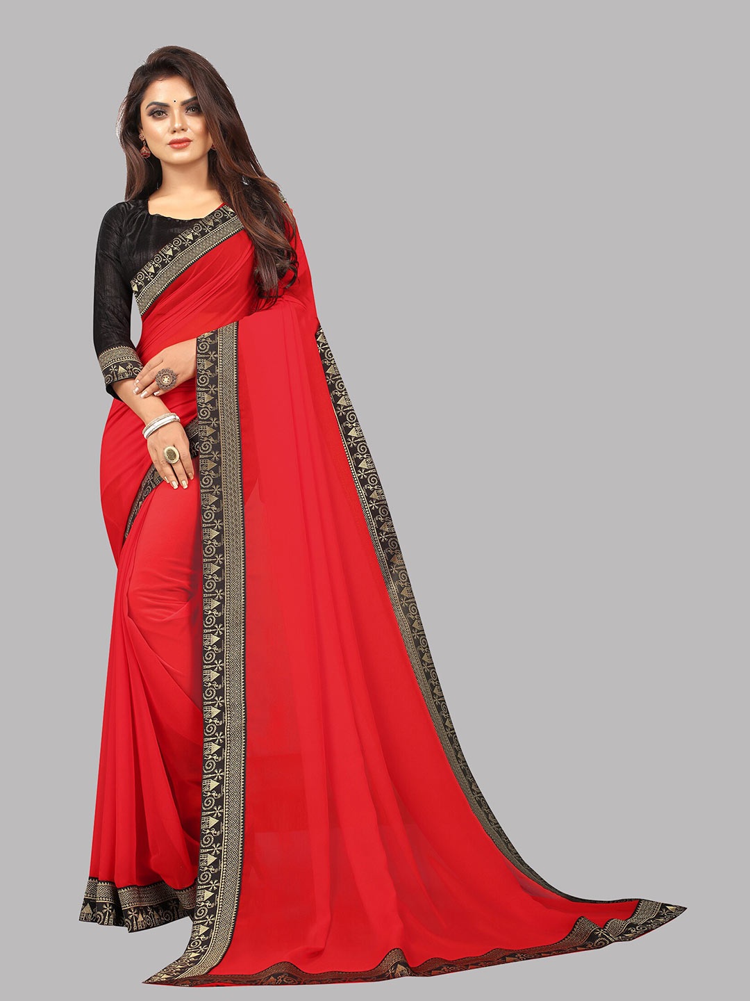 

Reeta Fashion Pure Georgette Saree, Orange