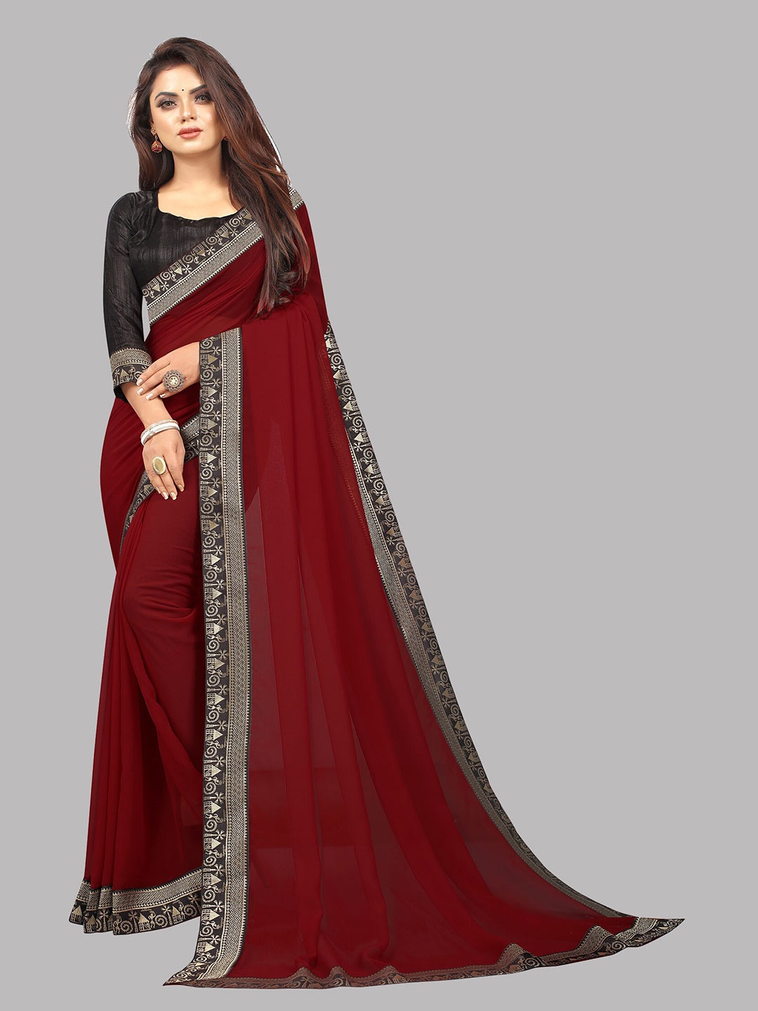 

Reeta Fashion Gotta Patti Pure Georgette Saree, Maroon