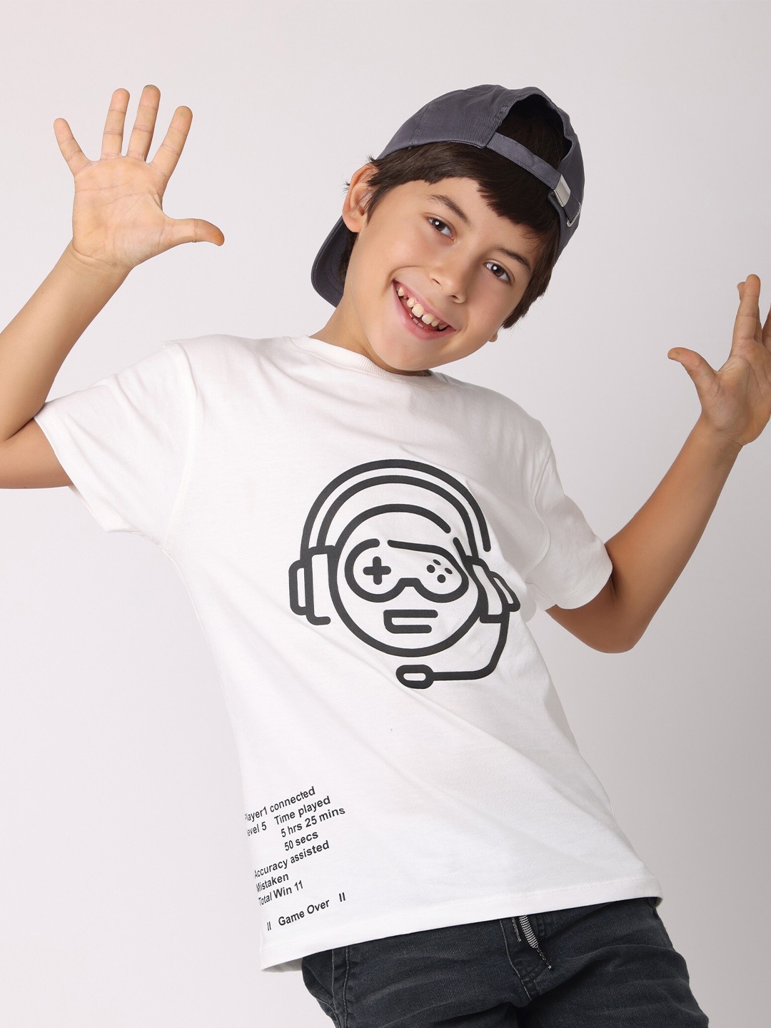 

BAESD Boys Graphic Printed Organic Cotton T-shirt, White