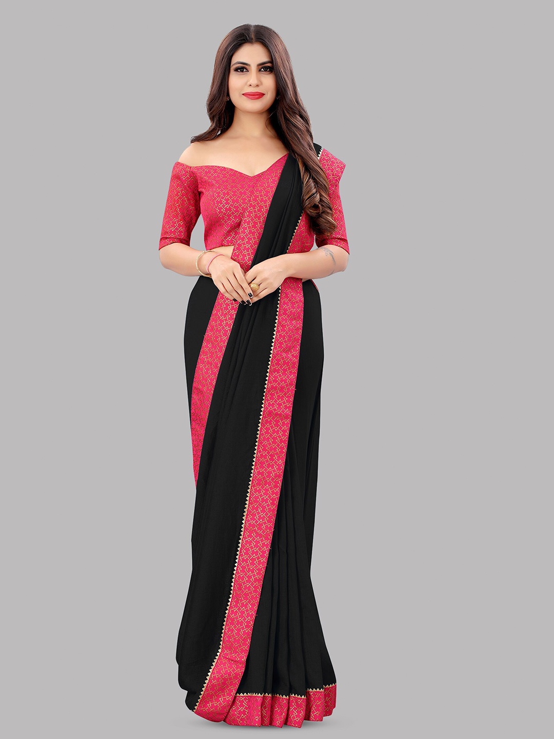 

Reeta Fashion Gotta Patti Pure Georgette Saree, Black
