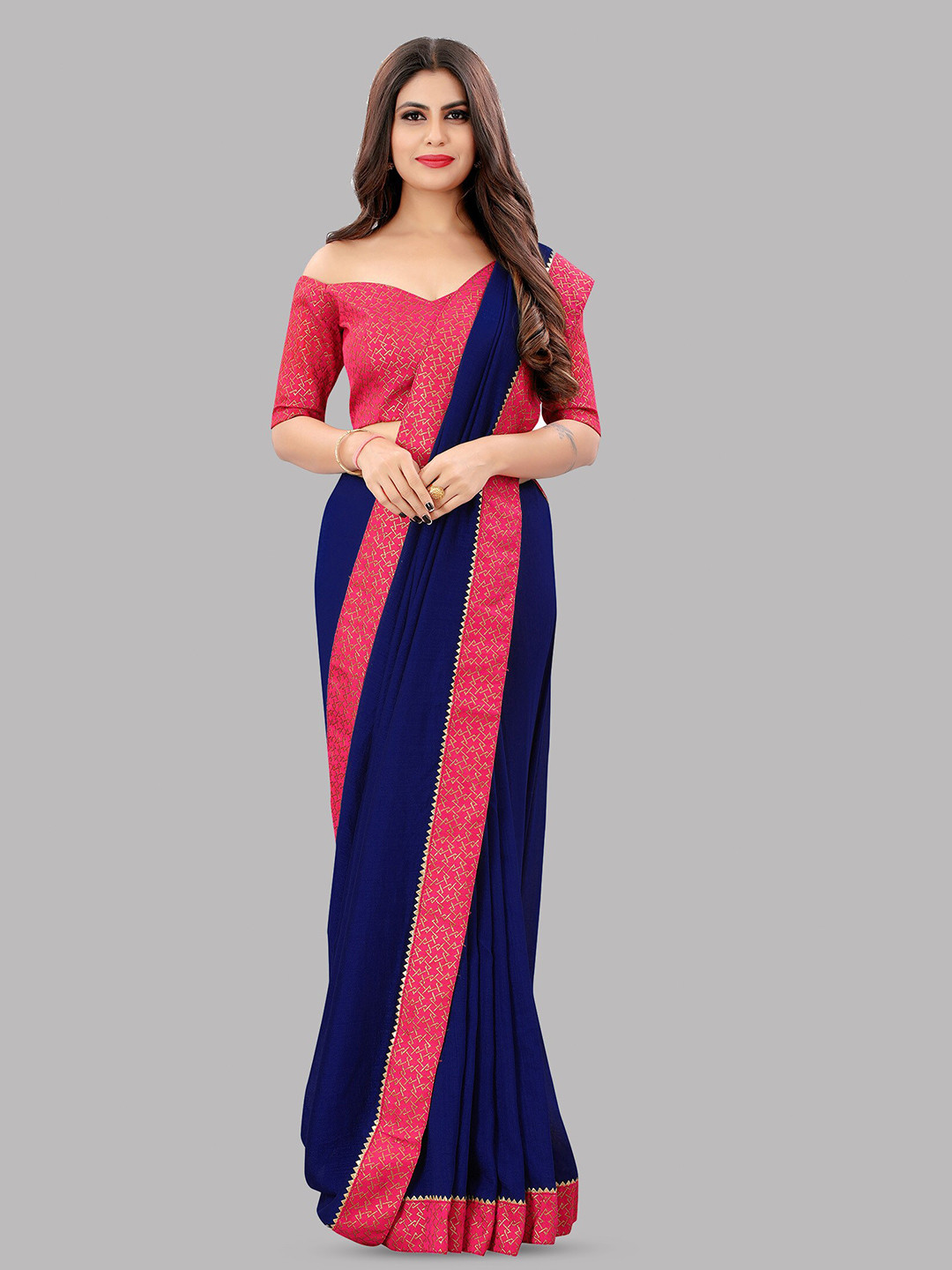 

Reeta Fashion Gotta Patti Pure Georgette Saree, Navy blue