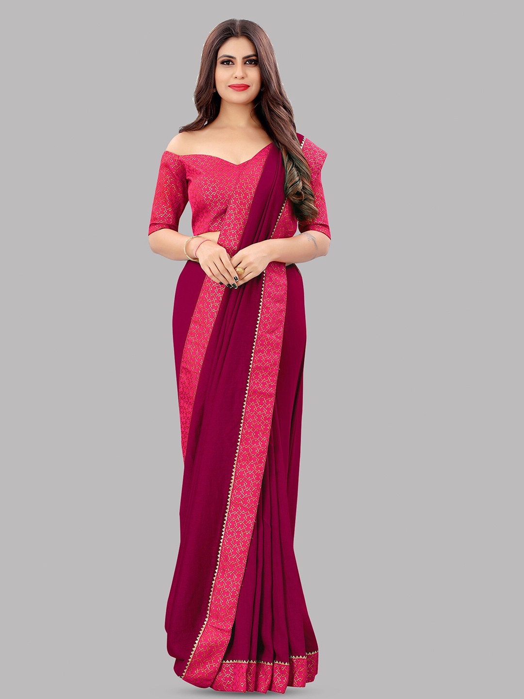 

Reeta Fashion Gotta Patti Pure Georgette Saree, Purple