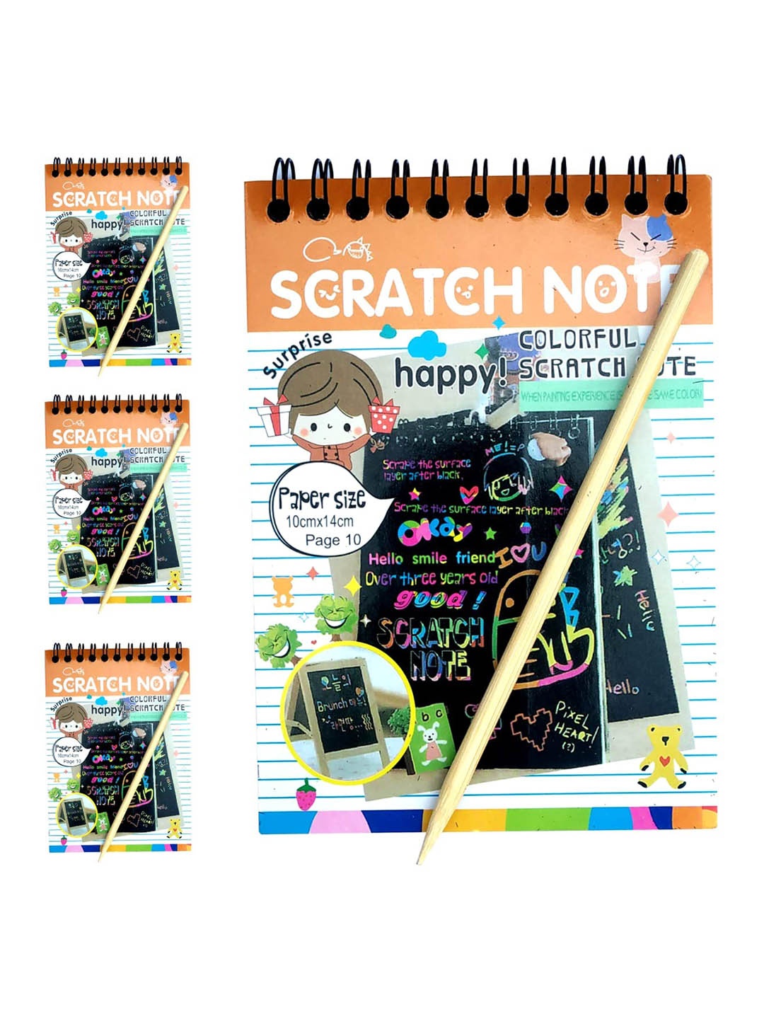 

ADKD Kids 8 Pieces BPA Free Scratch Book For Birthday Return Gifts, Black