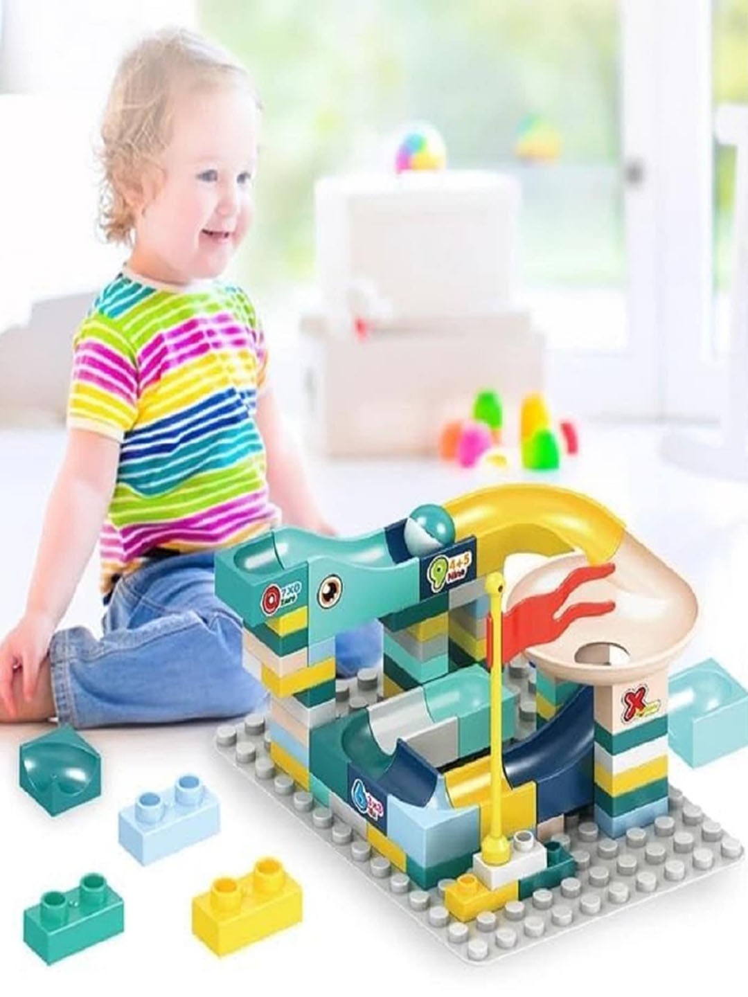 

ADKD Kids Track Building Blocks & Brick Educational Toy, Green