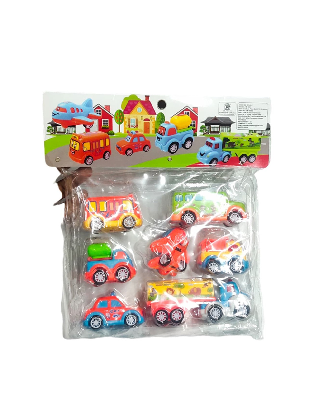 

ADKD Kids Set Of 7 Toy Vehicles, Blue