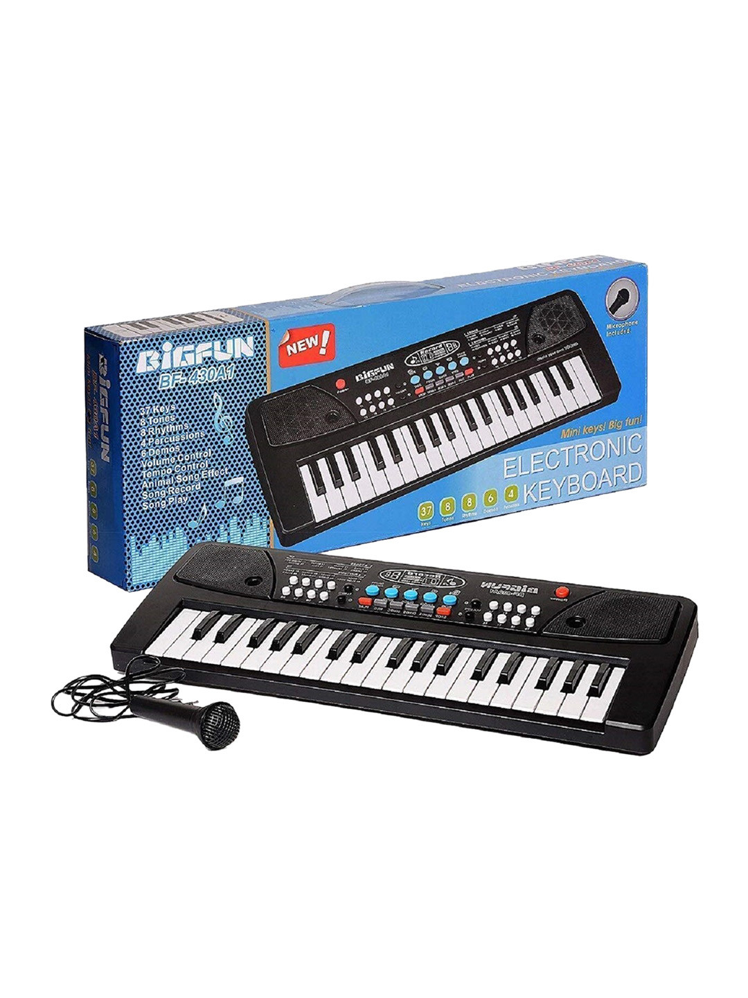 

ADKD Kids 37 Keys Piano Keyboard With Microphone, Black