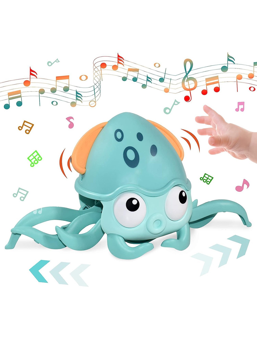 

ADKD Kids Crawling Octopus Moving Baby With Music, Blue