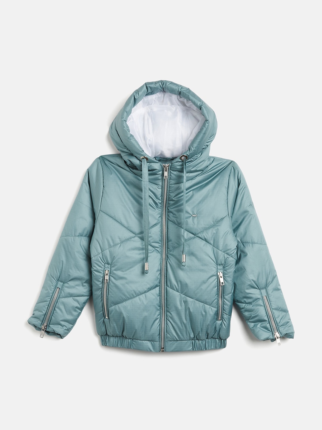 

Okane Girls Hooded Lightweight Puffer Jacket, Green