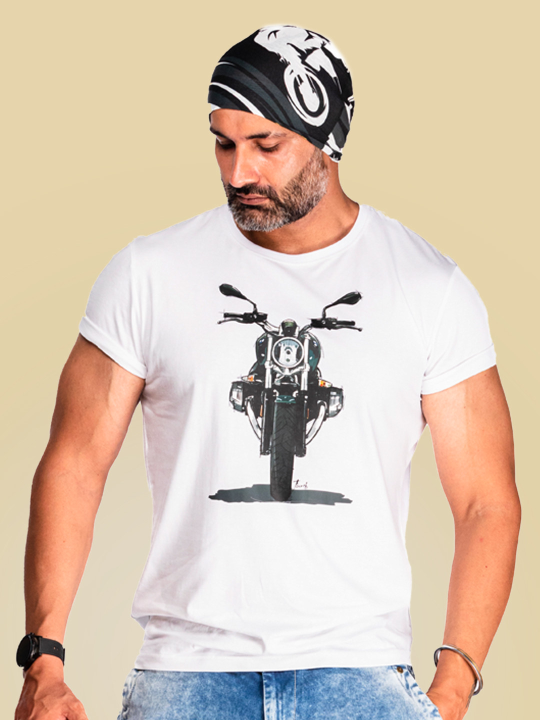 

WANDERLOOMS Graphic Printed Cotton T-shirt, White