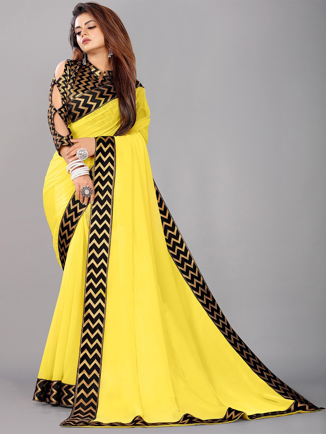 

Reeta Fashion Pure Georgette Saree, Yellow