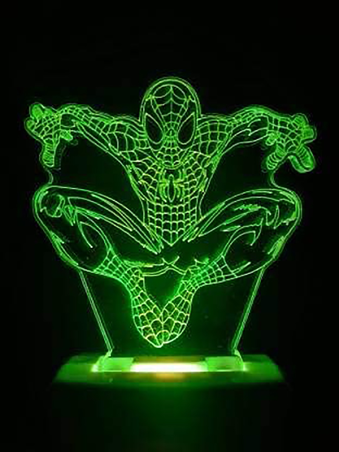 

NMII Green & Blue Printed Spiderman Acrylic 3D Illusion Plug Night Lamp