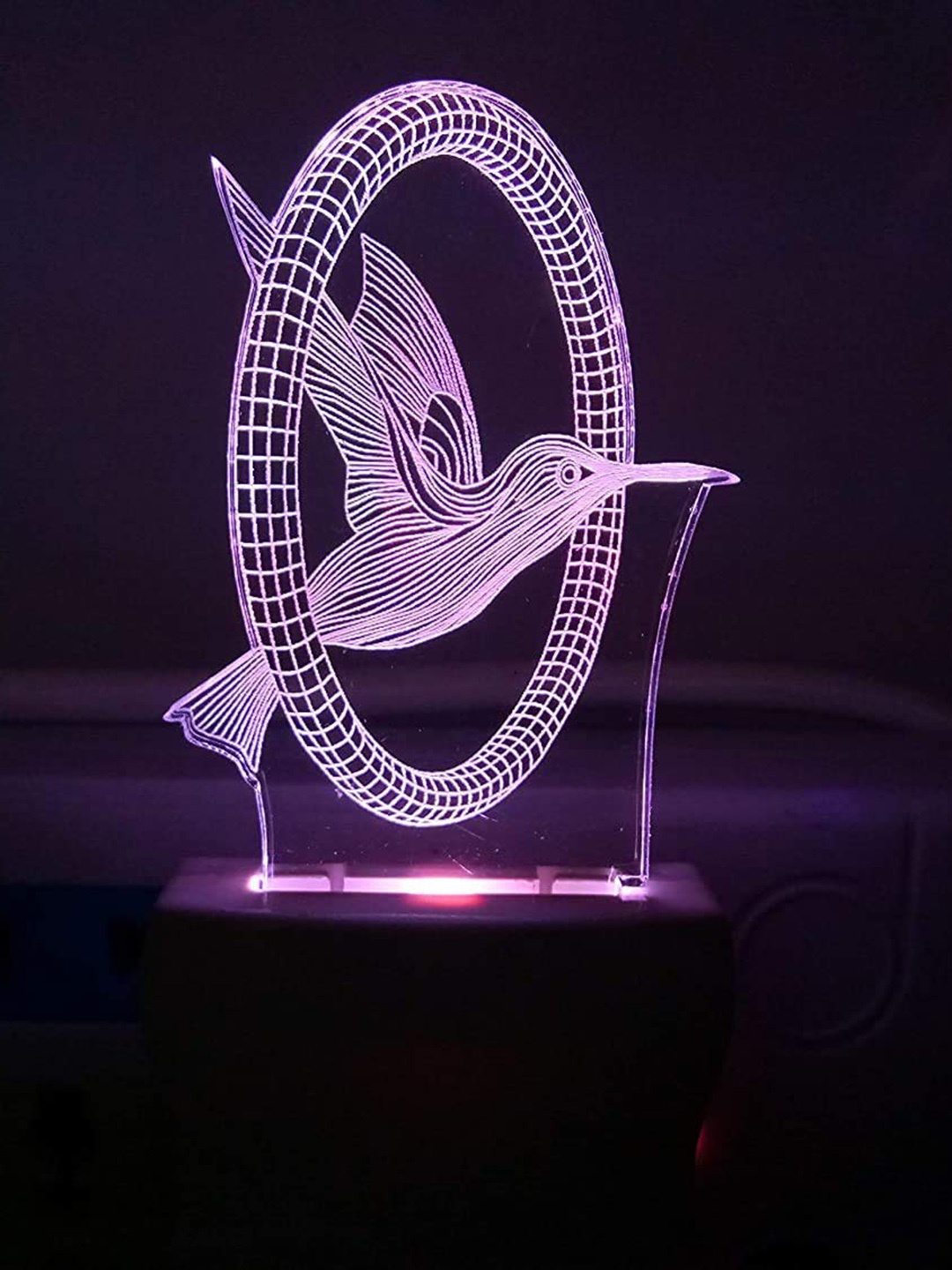 

NMII Purple & Green fly bird 3D Illusion Acrylic Table Lamps