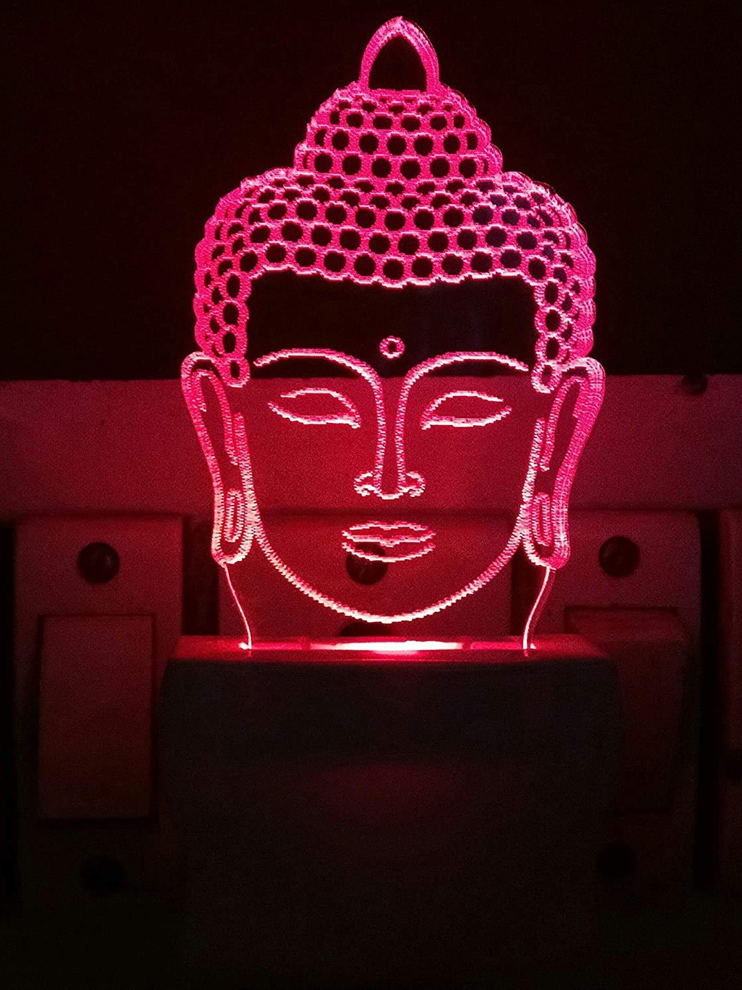 

NMII Pink Bhudha Printed Abstract Shape Table Lamps