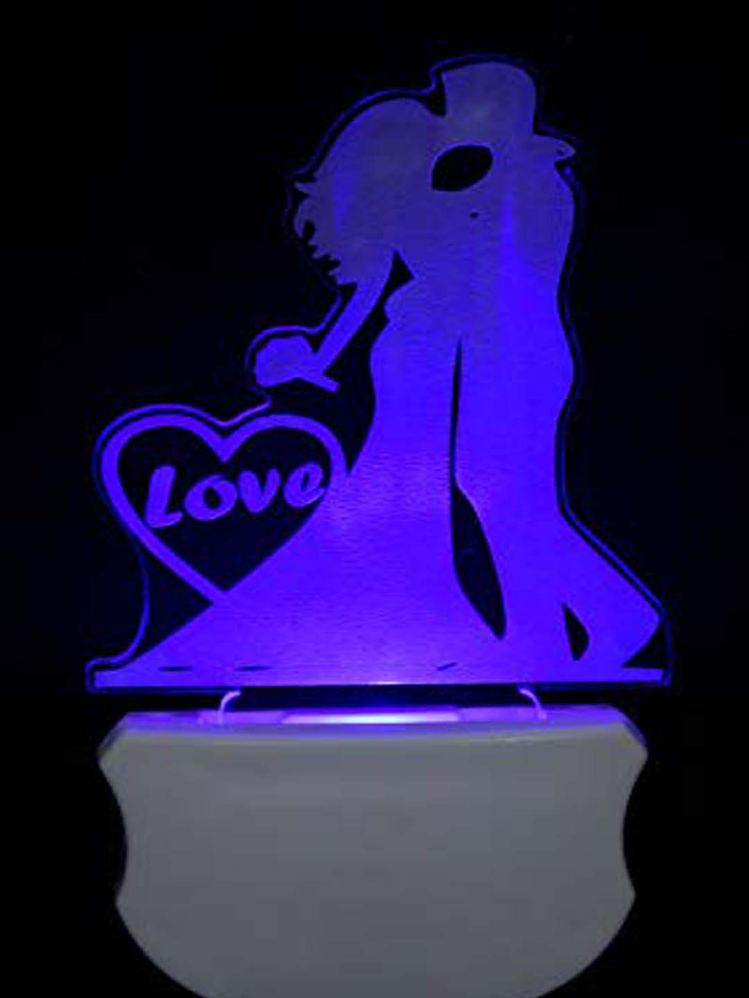

NMII White & Red Printed Couple Acrylic 3D Illusion Plug Night Lamp, Blue