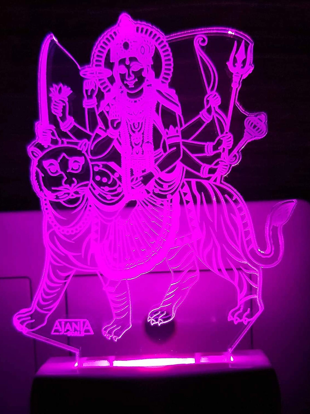 

NMII Transparent 3D Illusion Maa Sherawali Printed Night Lamp