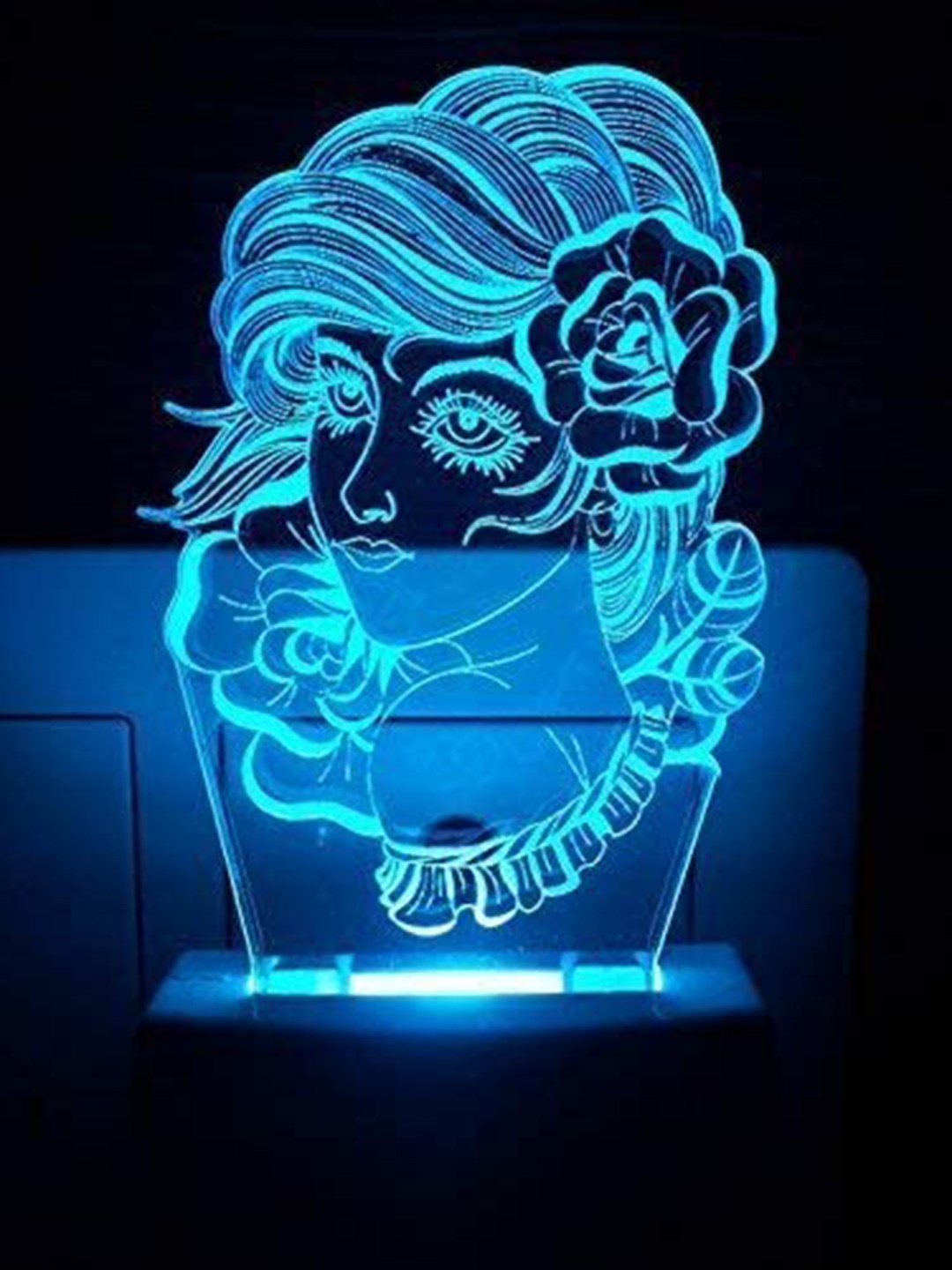

NMII White & Green Beauty Girl 3D Illusion Night able Lamps