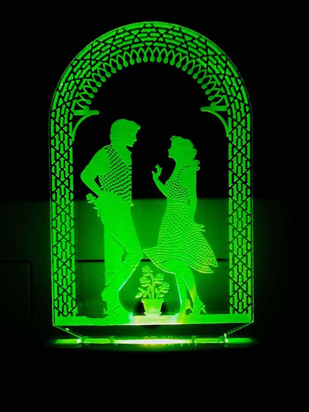 

NMII Green & Red Printed Couple Acrylic 3D Illusion Plug Night Lamp