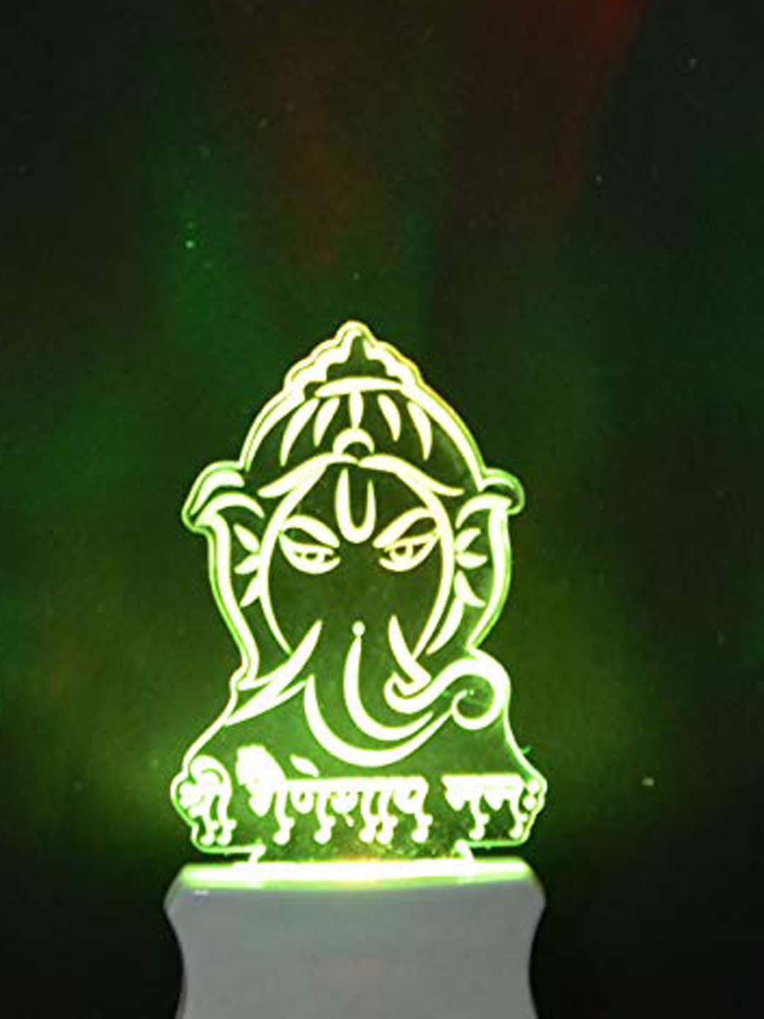 

NMII White & Red Printed Lord Ganesh Acrylic 3D Illusion Plug Night Lamp