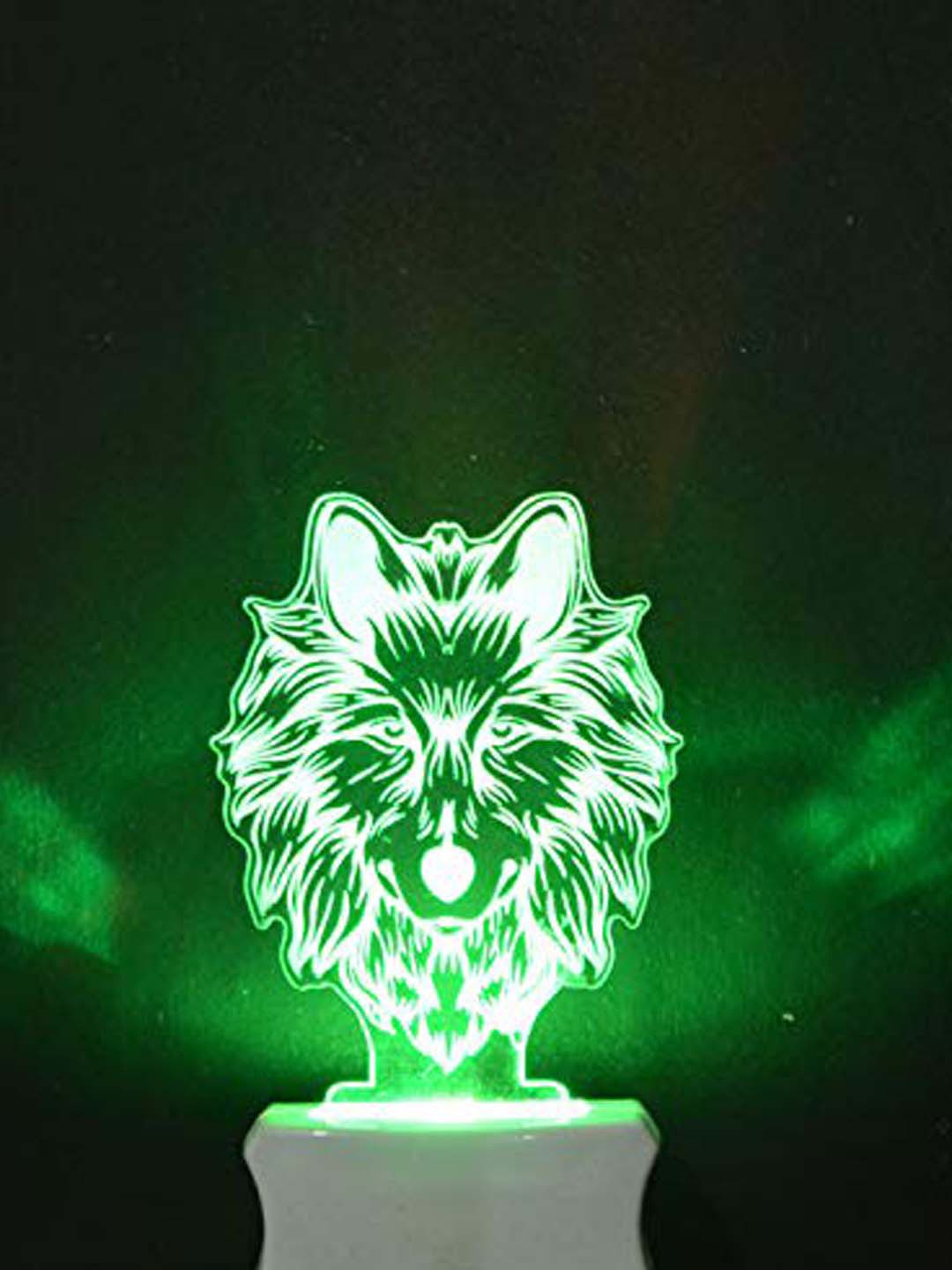 

NMII White Abstract Shaped Table Lamps, Green