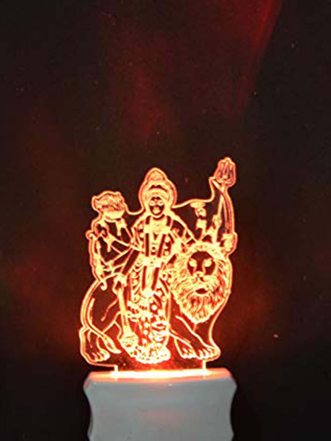 

NMII Blue & Red Printed Maa Sherawali Acrylic 3D Illusion Plug Night Lamp