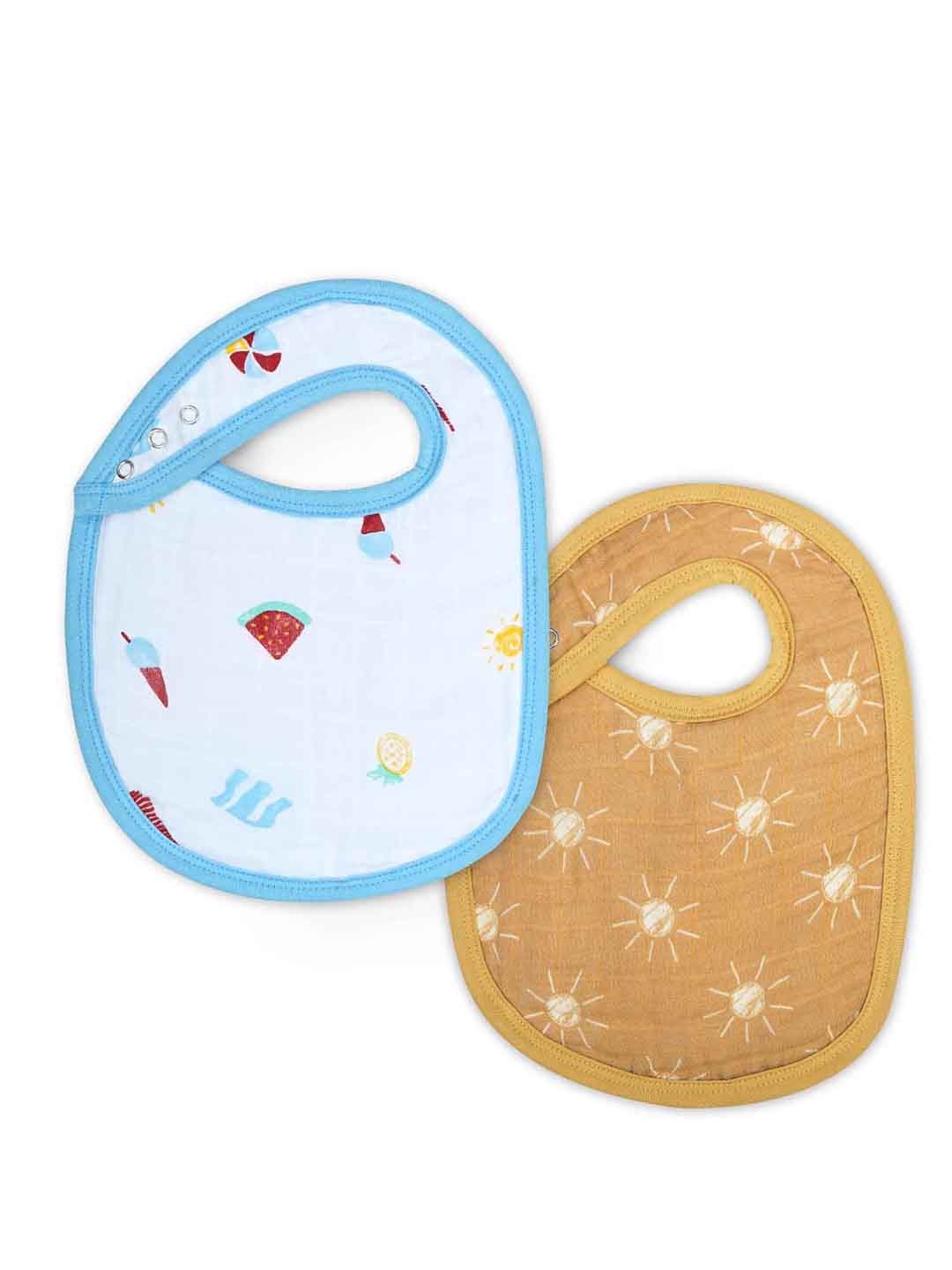 

THEONI Infants Pack of 2 Printed Cotton Bibs, White