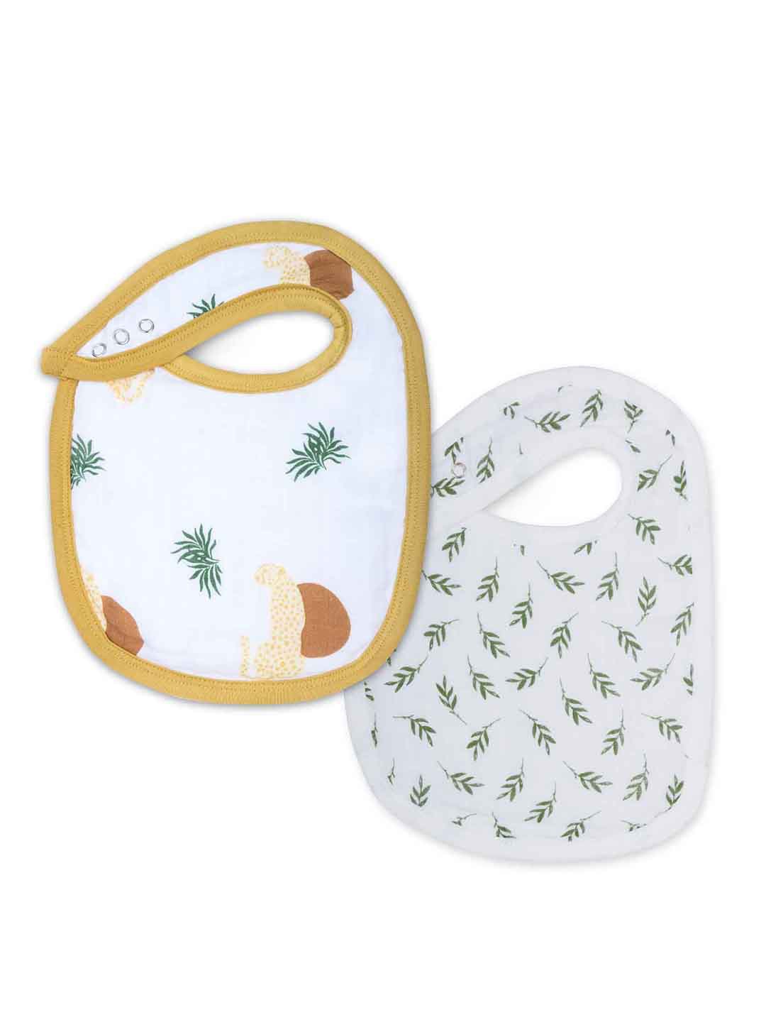 

THEONI Infants Pack of 2 Printed Cotton Bibs, Brown