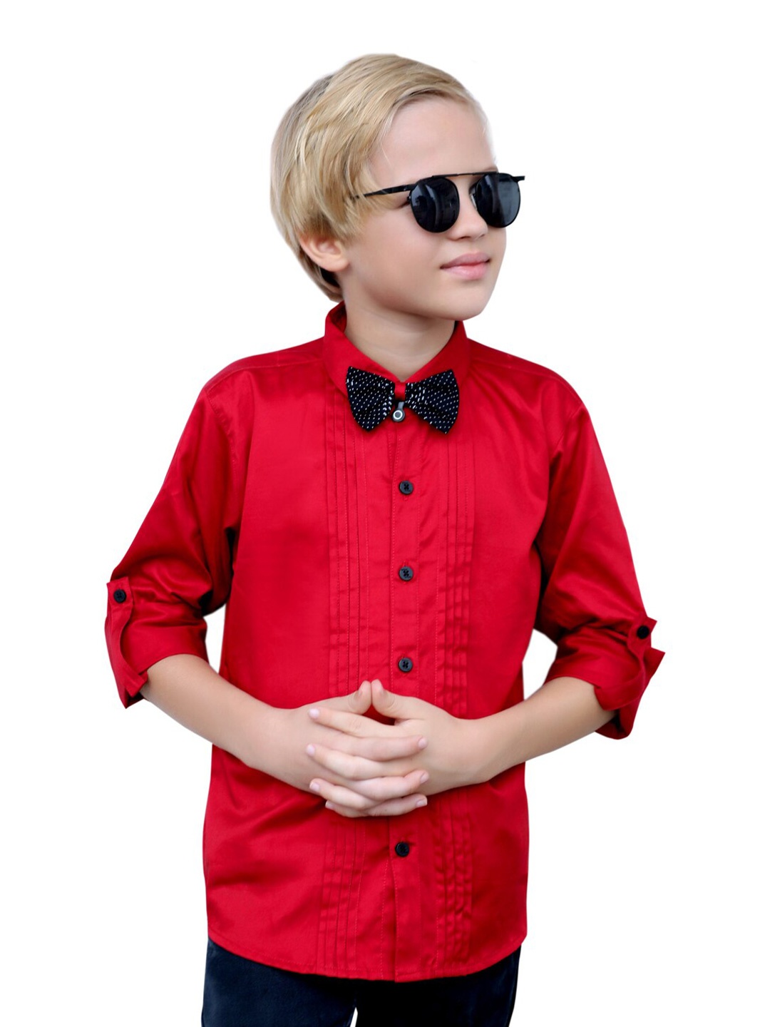 

BAESD Boys Classic Spread Collar Satin Casual Shirt, Maroon
