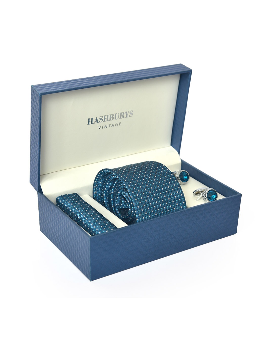 

Hashburys Men Printed Accessory Gift Set, Blue