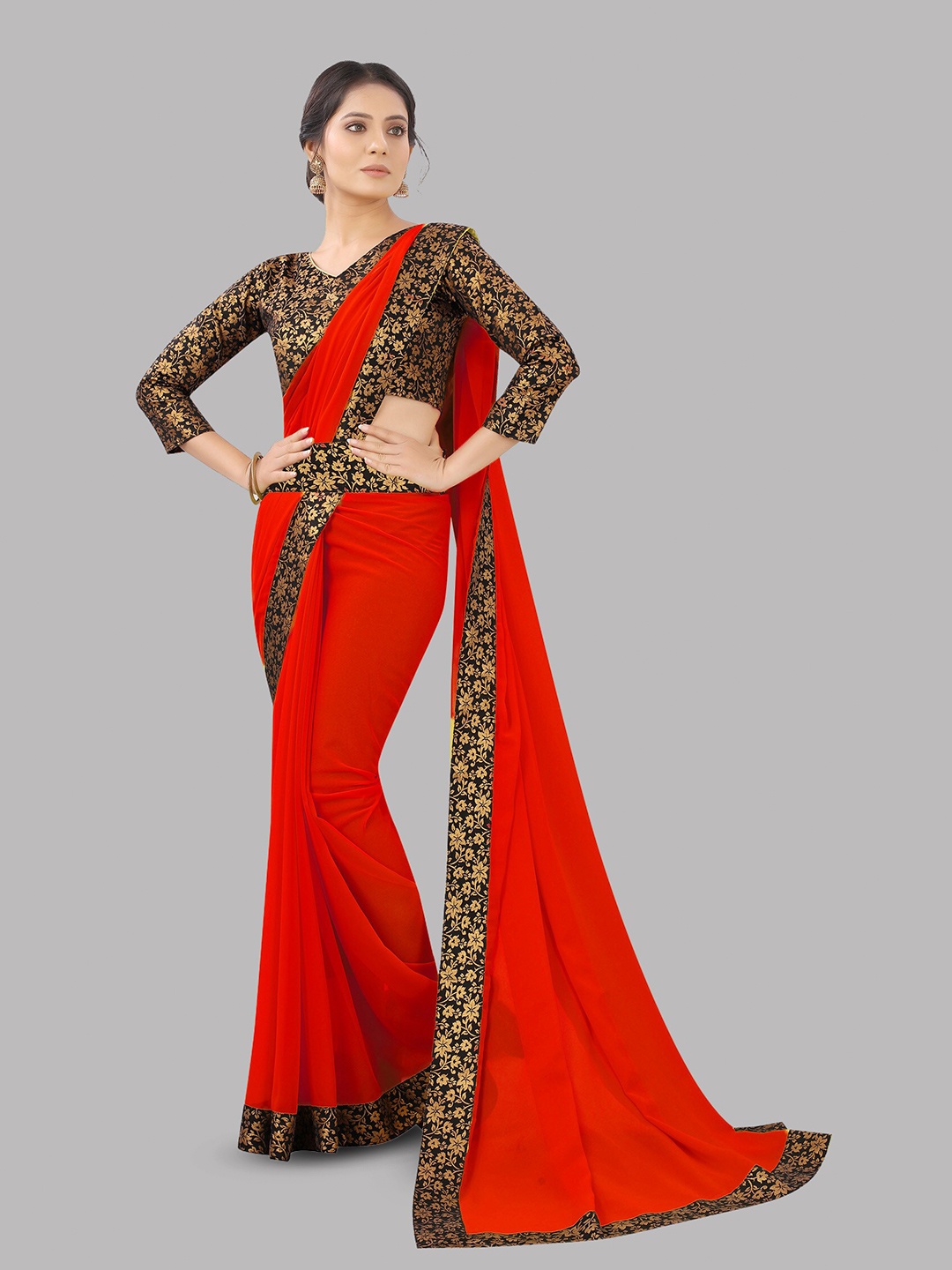 

Reeta Fashion Pure Georgette Saree, Red