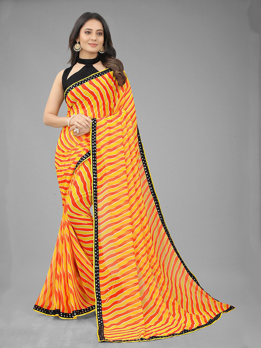 

Reeta Fashion Leheriya Pure Georgette Saree, Orange