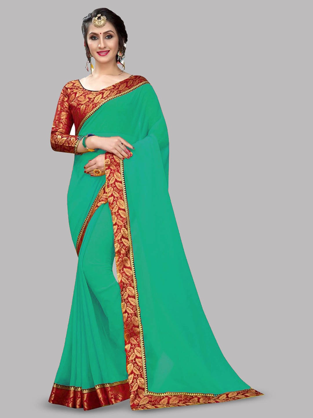 

Reeta Fashion Pure Georgette Saree, Green