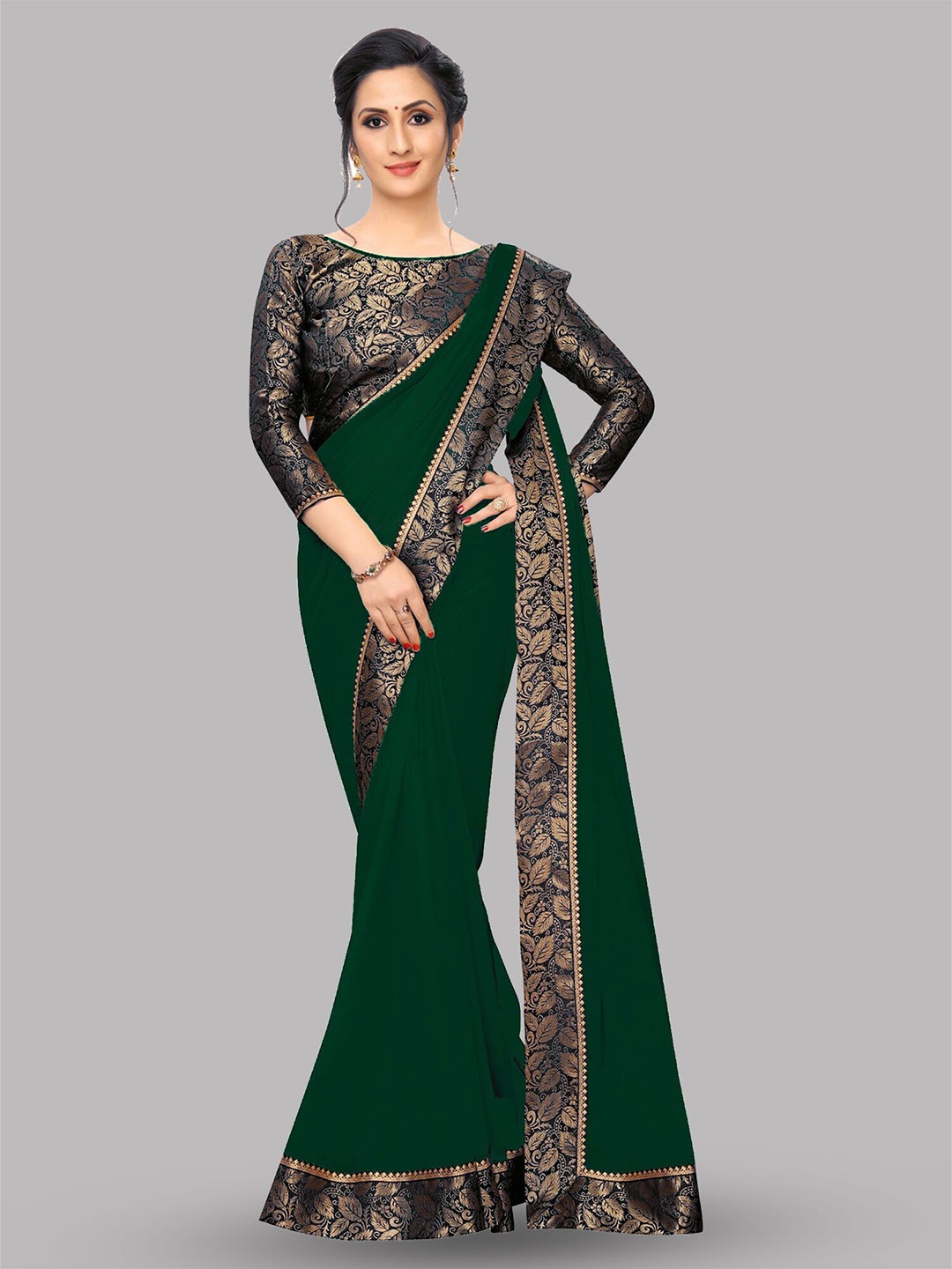 

Reeta Fashion Woven Design Pure Georgette Saree, Green