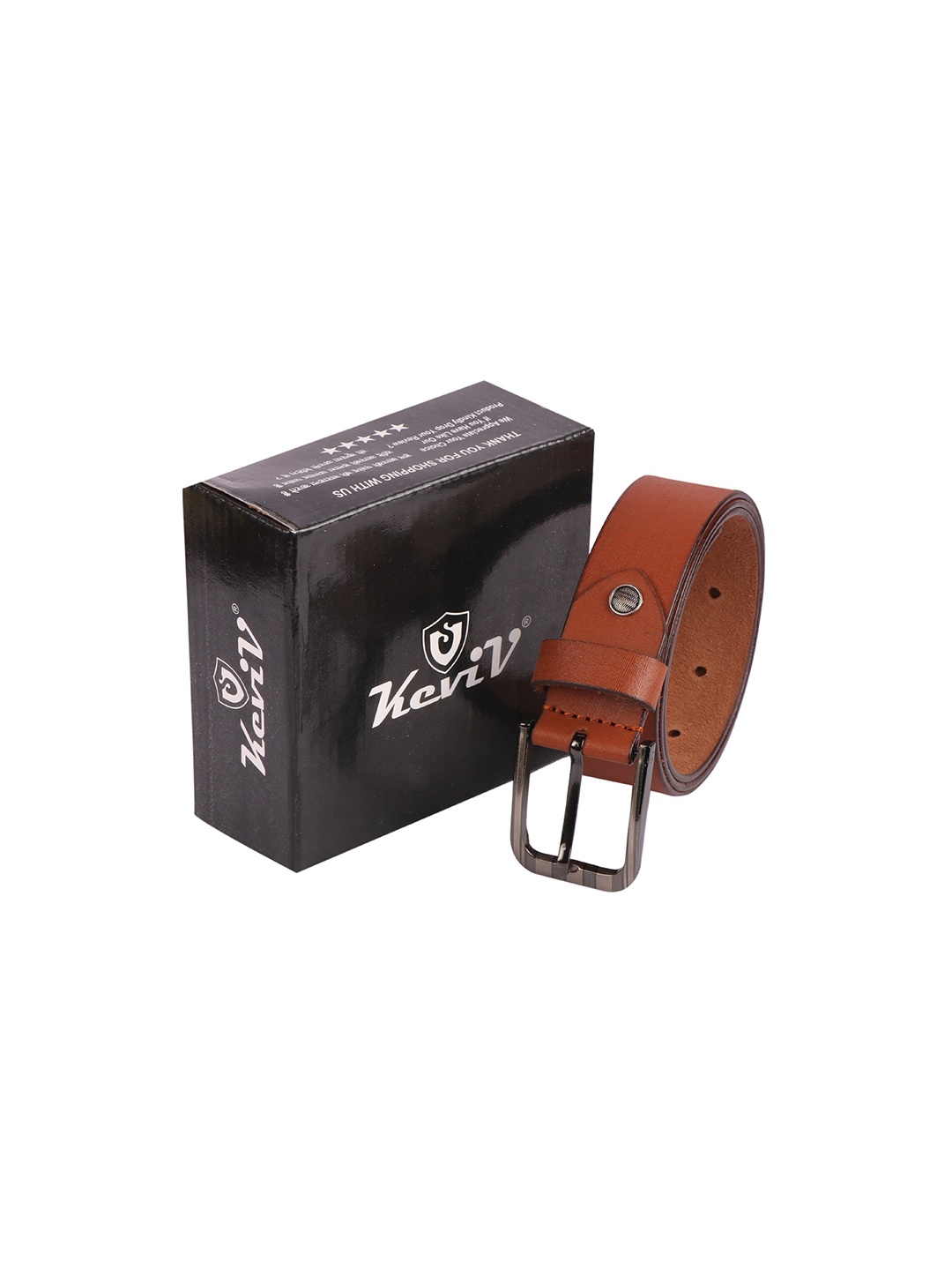 

Keviv Men Leather Formal Belt, Tan