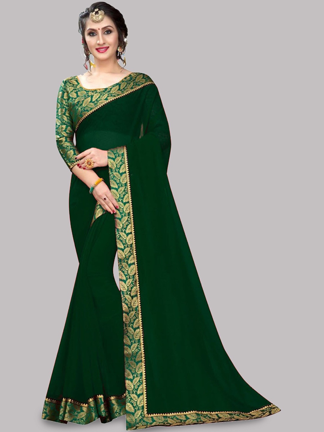 

Reeta Fashion Pure Georgette Saree, Green