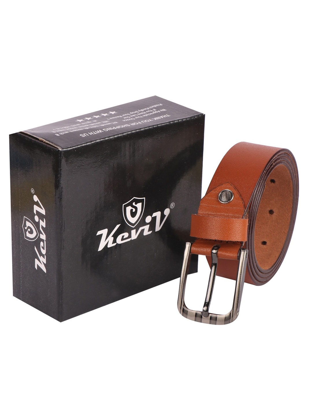 

Keviv Men Leather Formal Belt, Tan