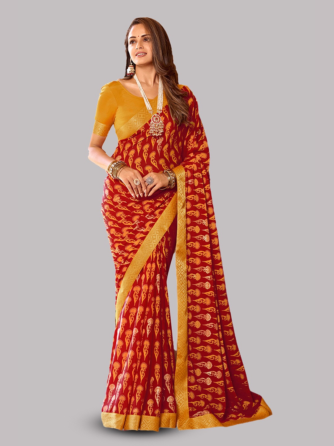 

Reeta Fashion Ethnic Motifs Pure Georgette Saree, Maroon