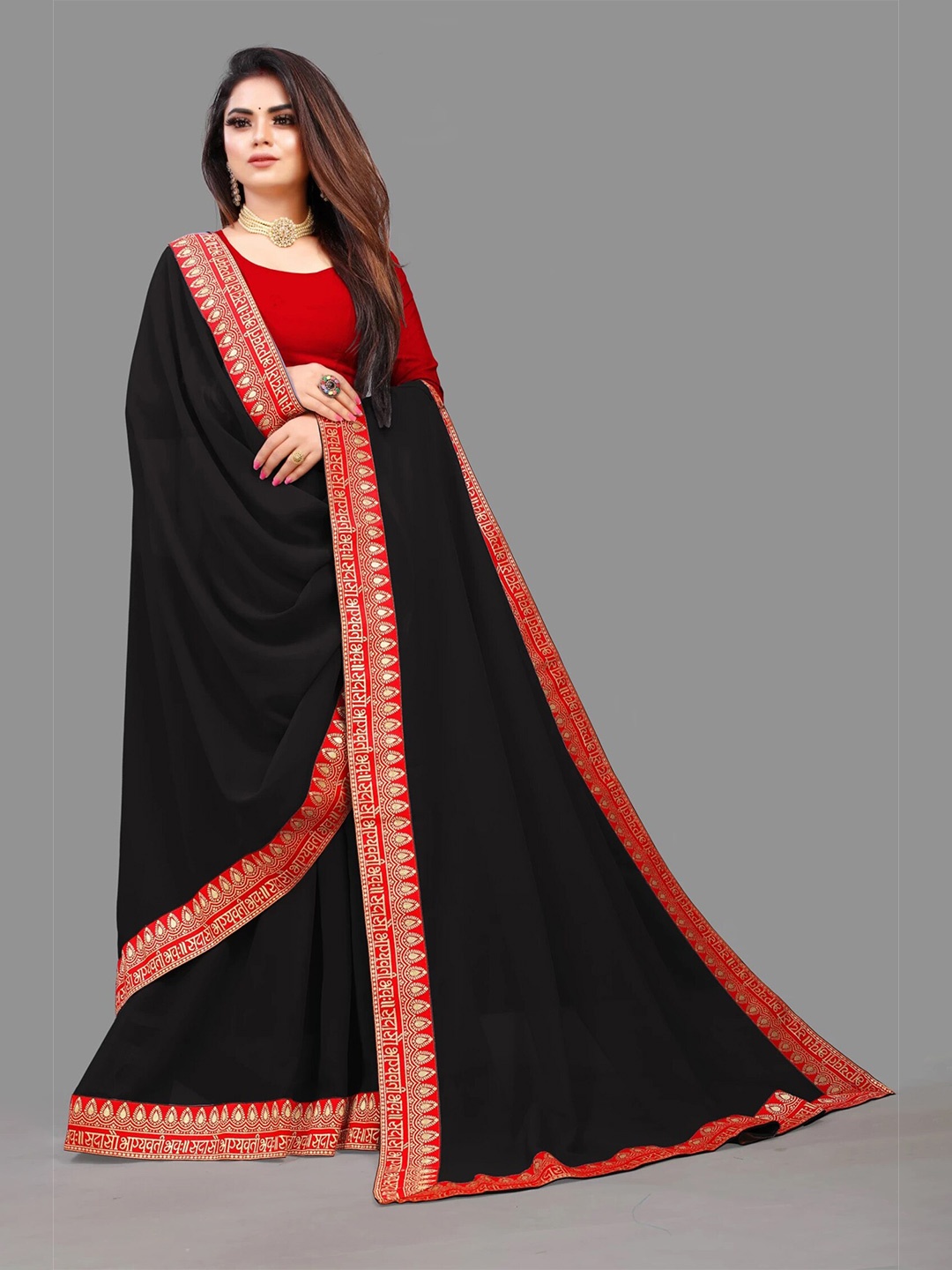 

Reeta Fashion Pure Georgette Saree, Black