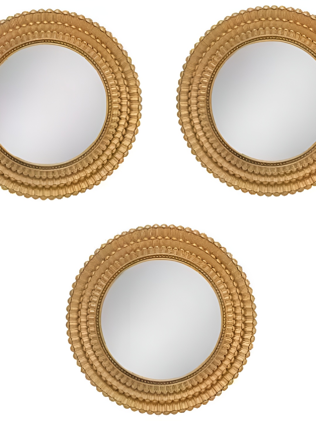 

Satyam Kraft Gold Toned & Grey Round Shape Decor Acrylic Wall Mirrors