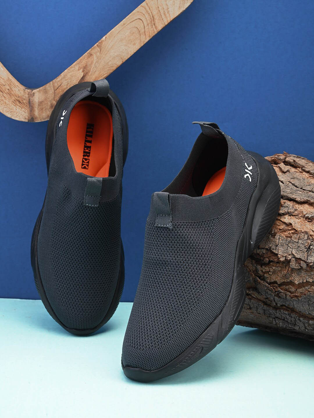 

Killer Men Slip On Running Shoes, Black