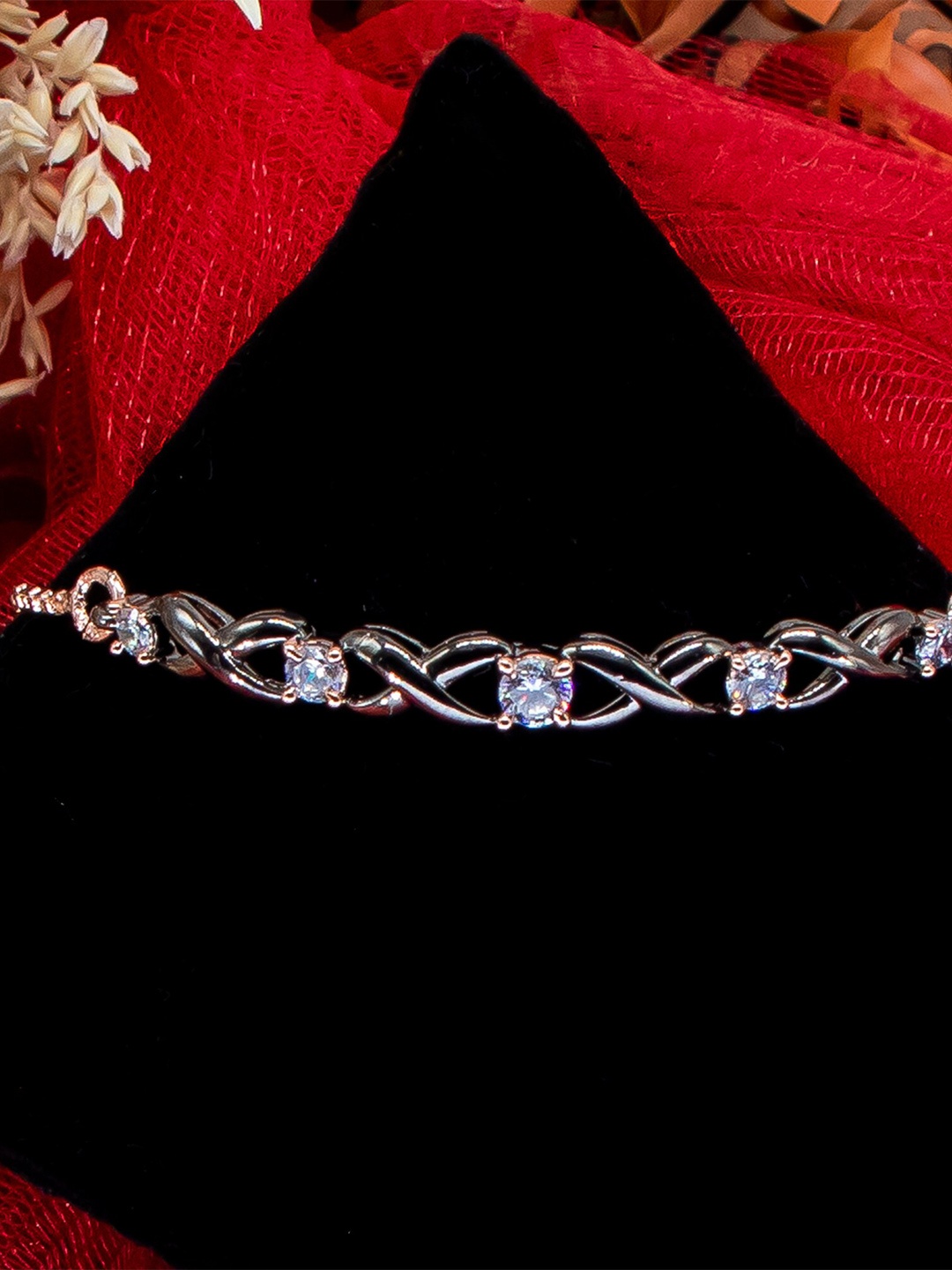 

Manikya American Diamond Rose Gold Plated Wraparound Bracelet