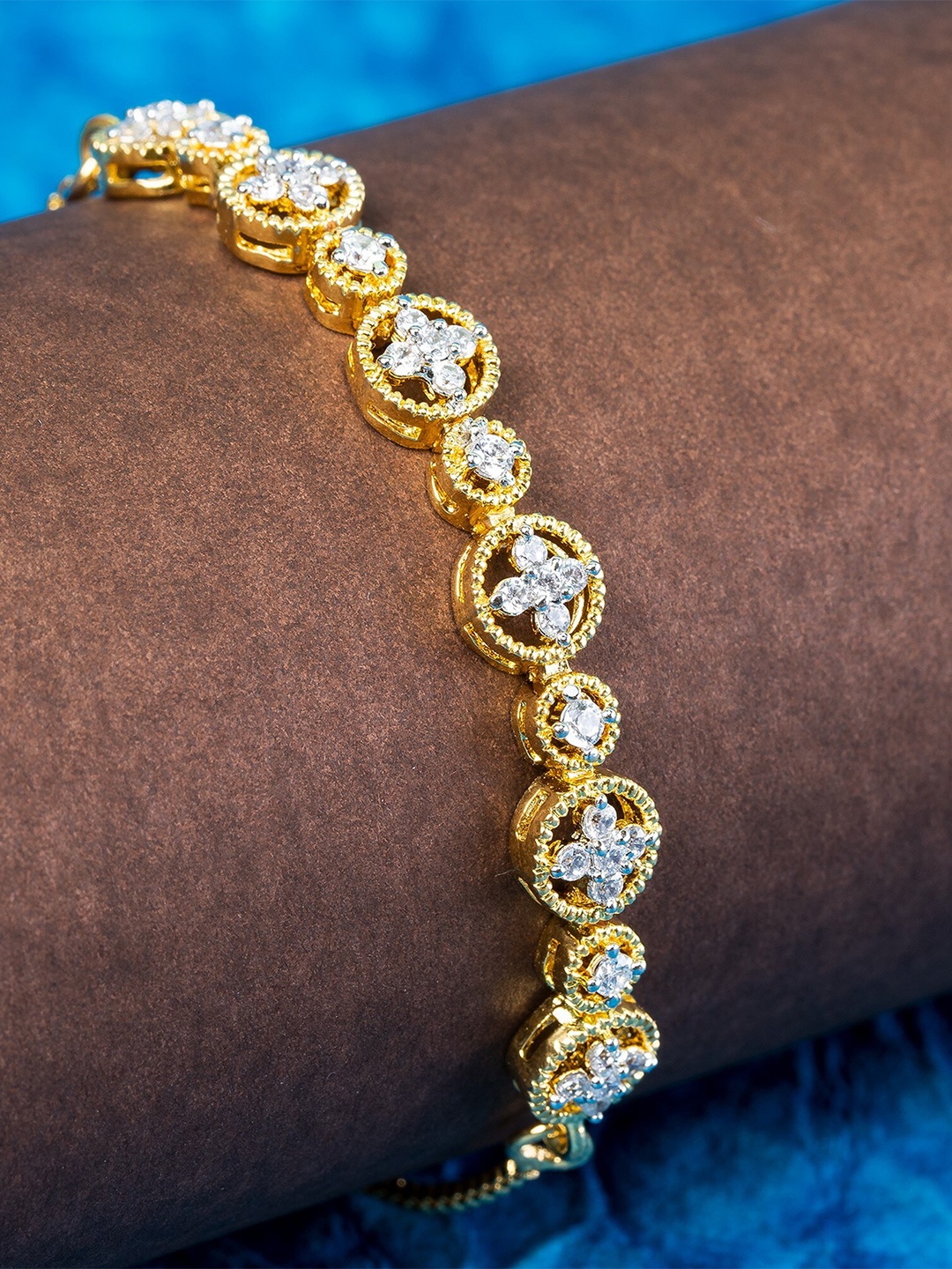 

Manikya American Diamond Gold Plated Wraparound Bracelet