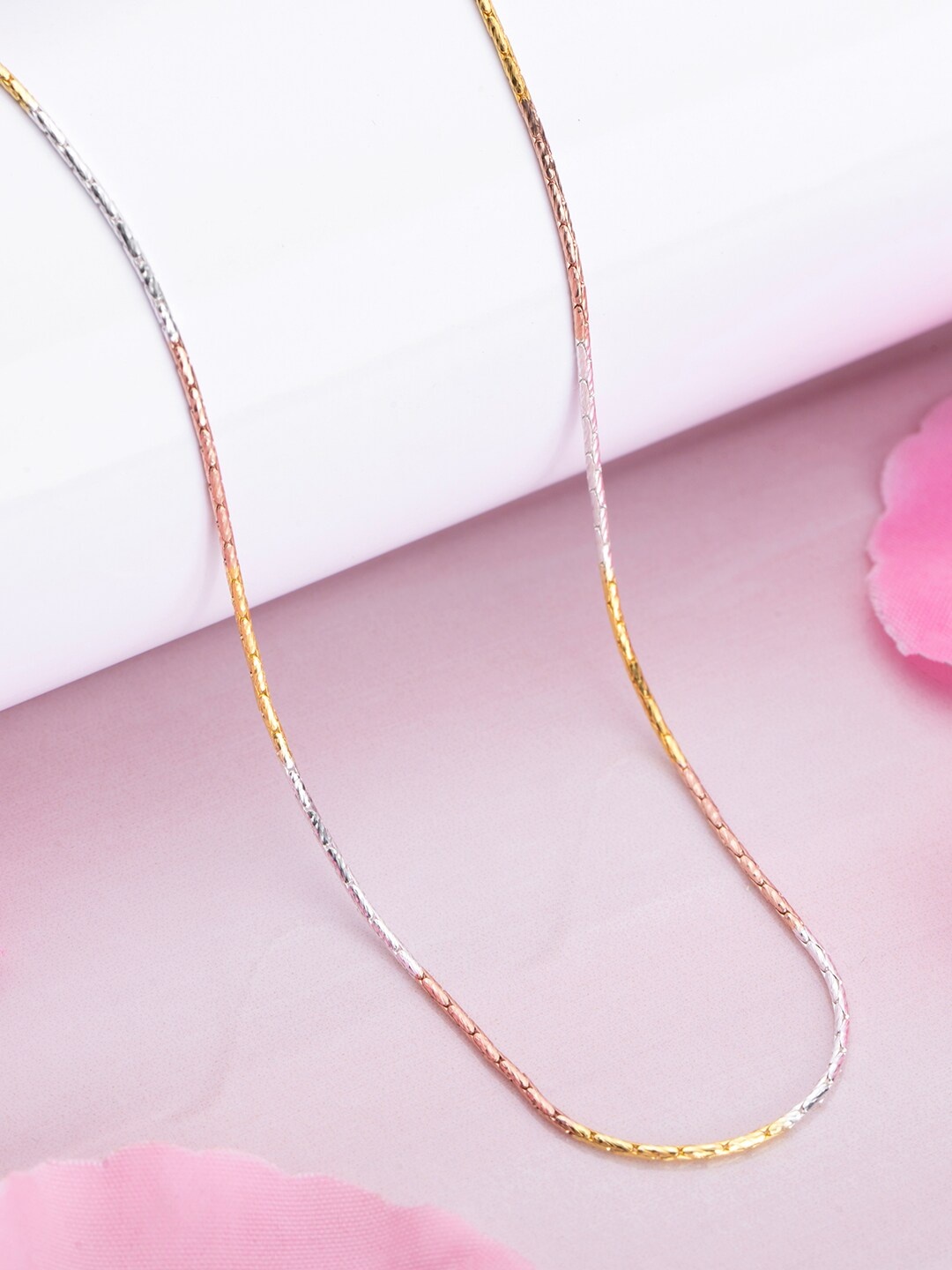 

Zavya Sterling Silver Rhodium-Plated Chain, Gold