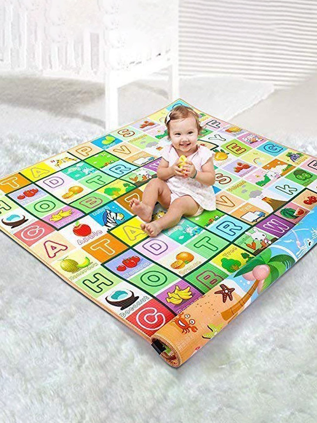 

OPINA Infants Waterproof Reversible Baby Crawling Playmat, Blue