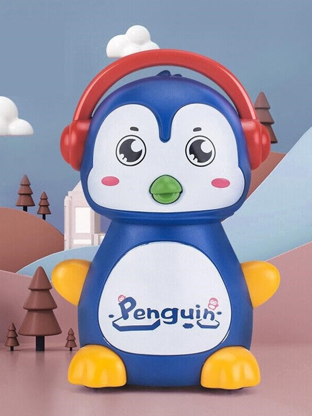 

ADKD Kids Press to Go Inertial Cute Penguin Toy, Blue