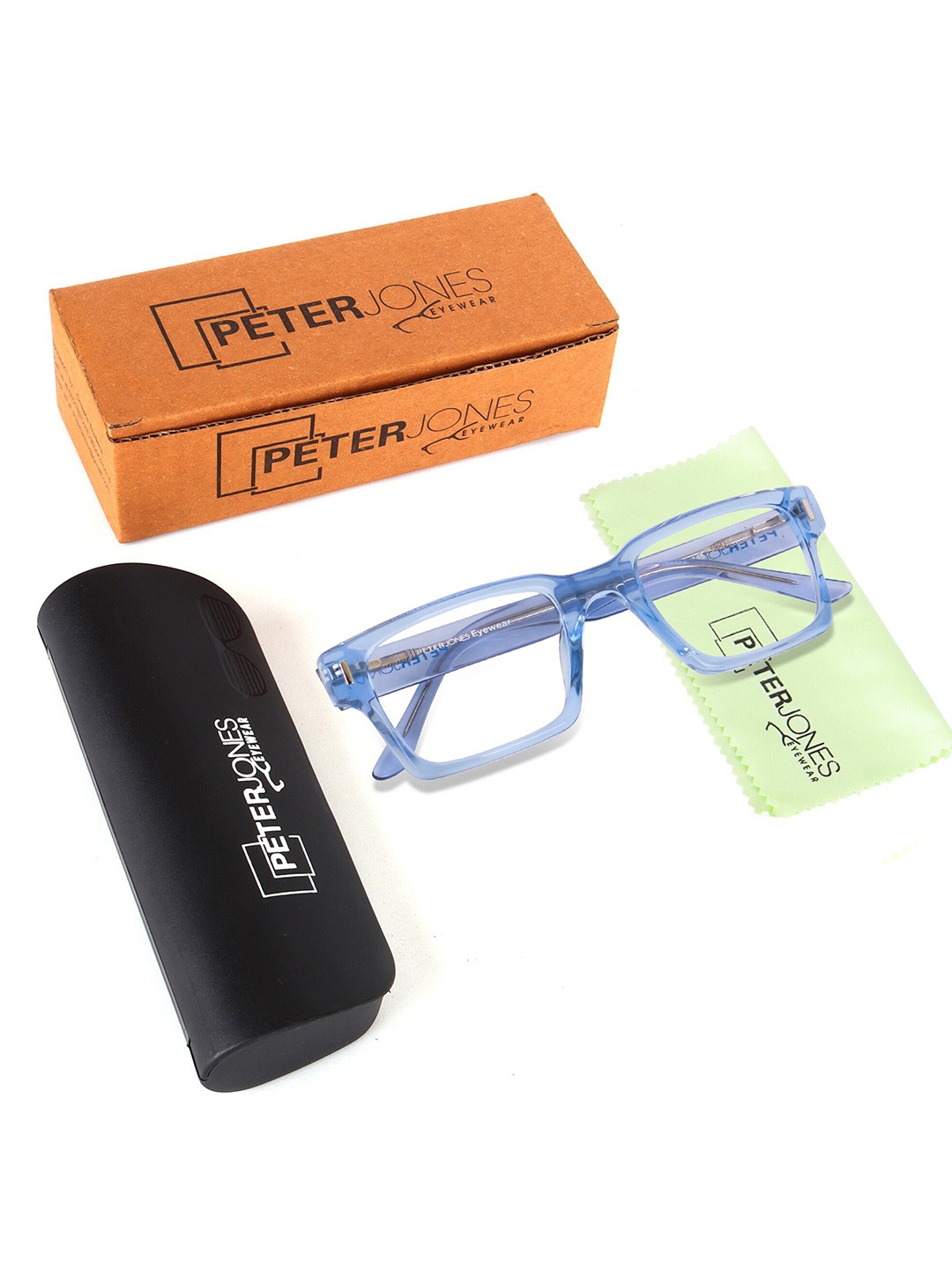 

Peter Jones Eyewear Unisex Full Rim Square Frames, Blue