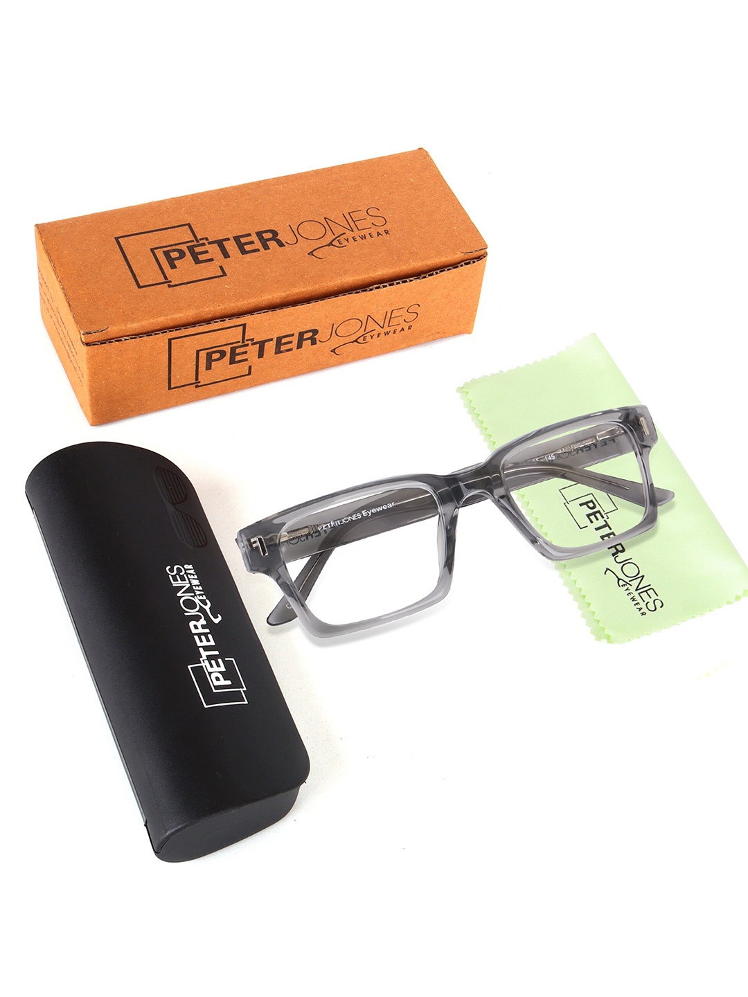 

Peter Jones Eyewear Unisex Full Rim Square Frames, Grey