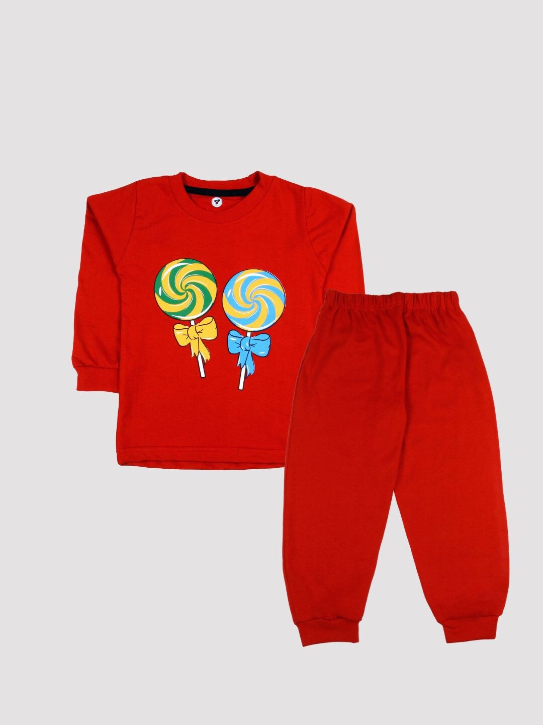 

BAESD Kids Printed T-shirt With Jogger, Red