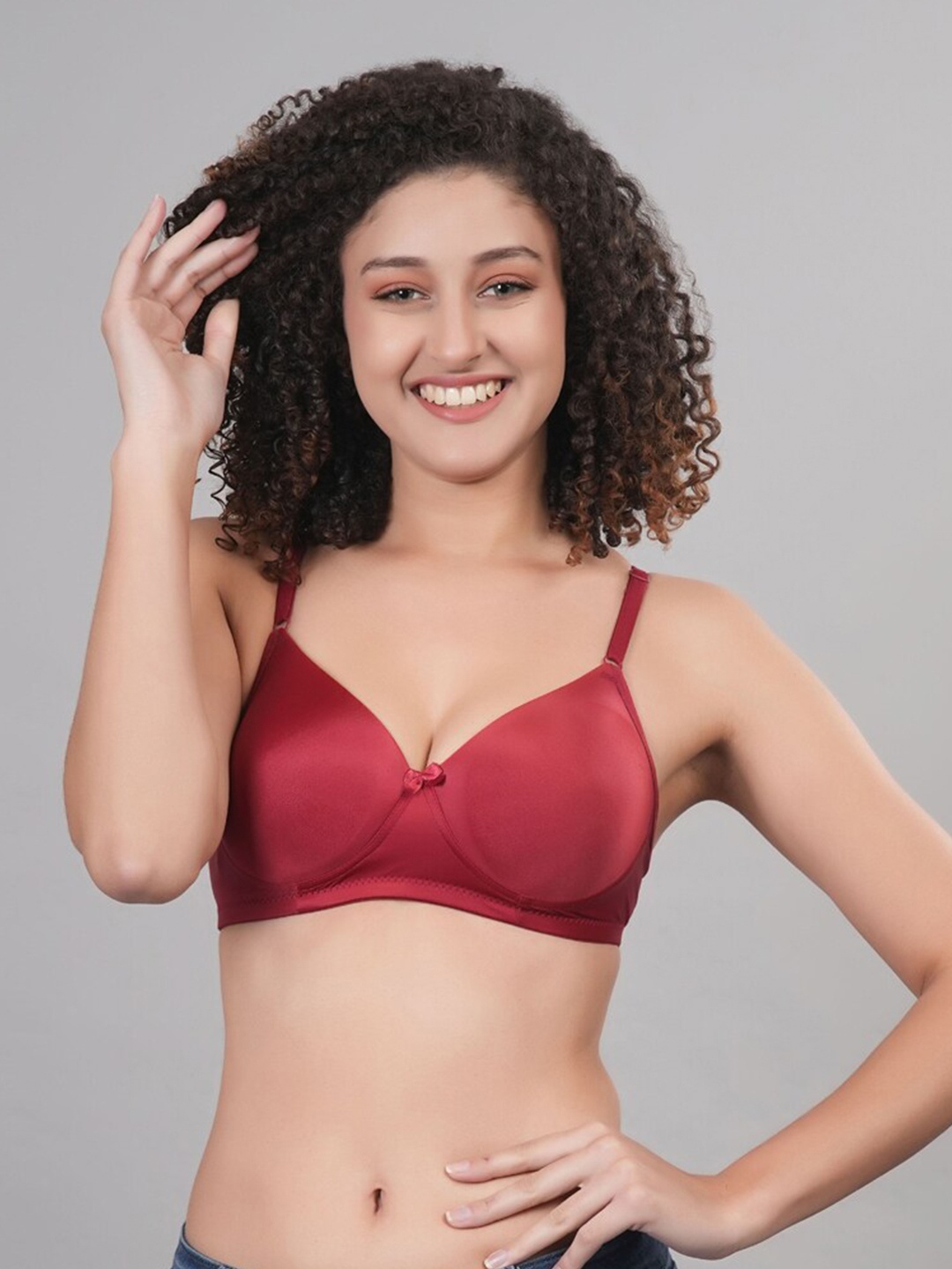 

Broiden Full Coverage Lightly Padded Bra All Day Comfort, Maroon