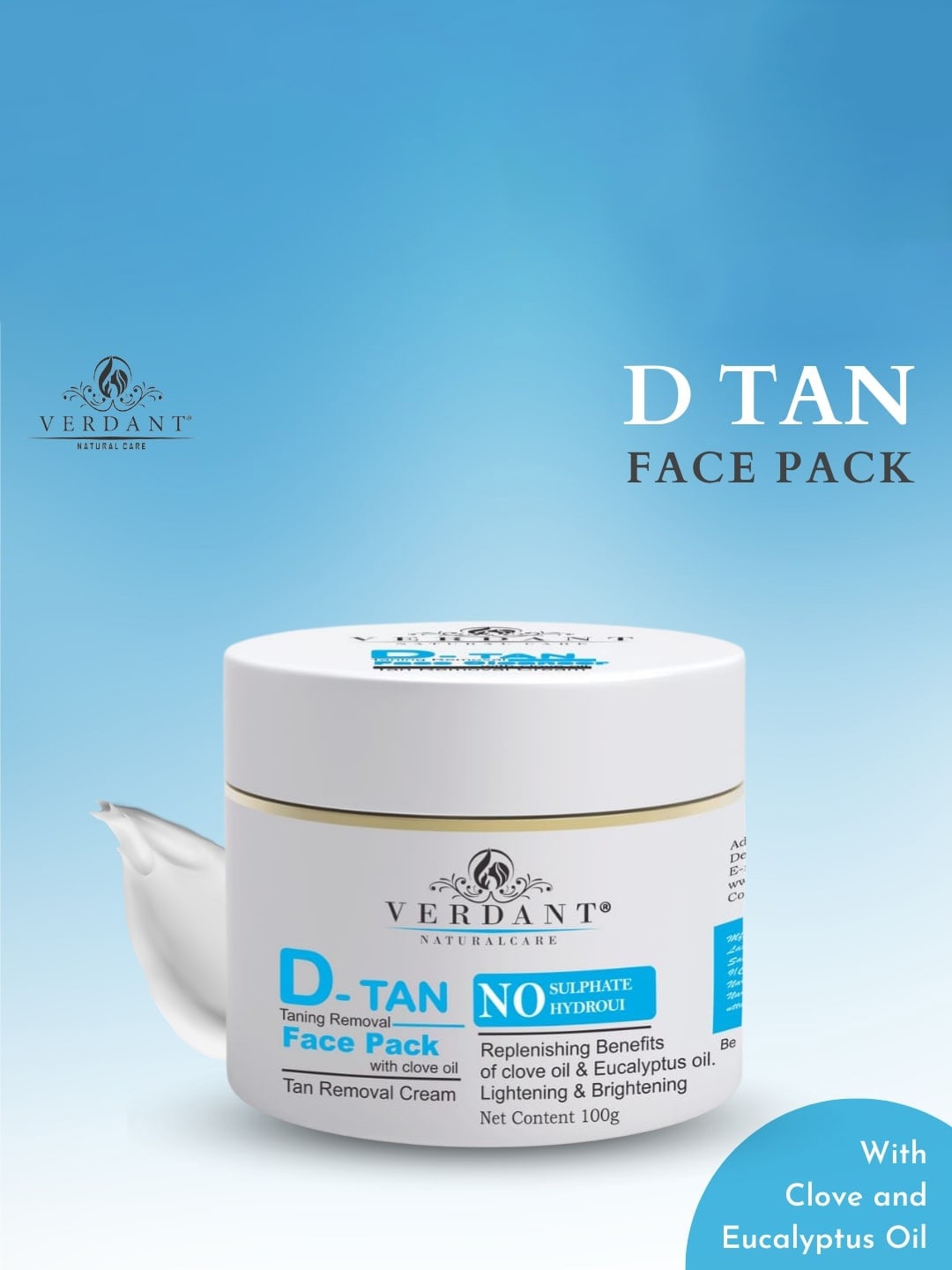 

Verdant Natural Care D-Tan Face Pack With Clove Oil - 100ml, Na
