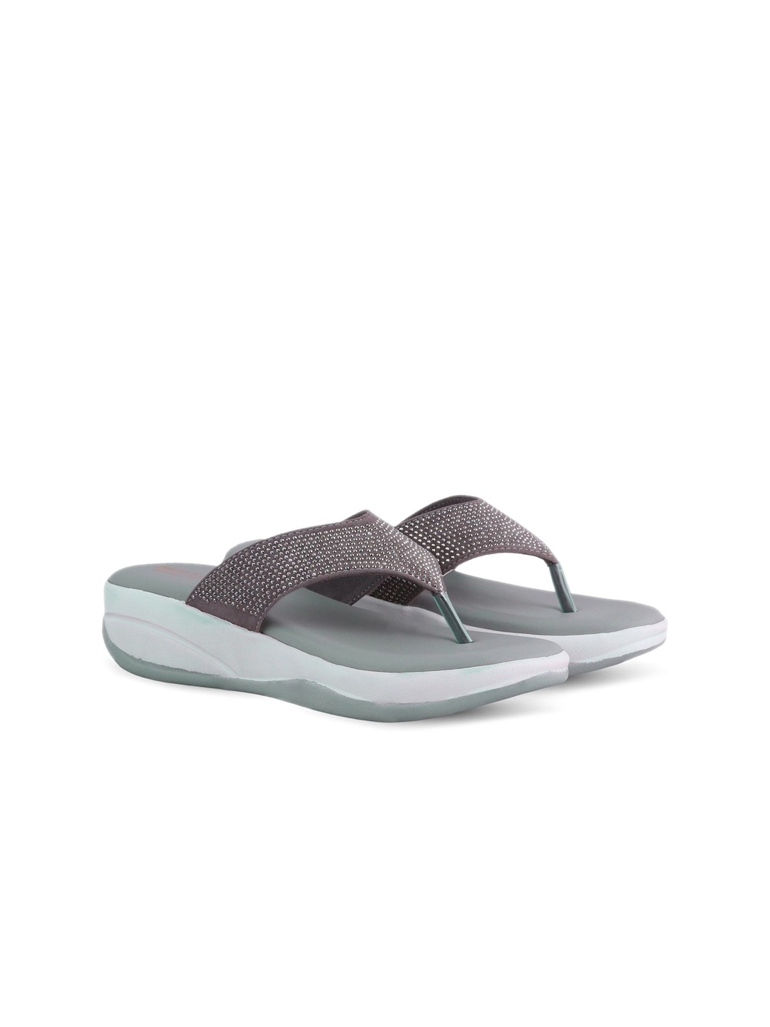 

madam glorious Embellished Open Toe Comfort Sandals, Grey